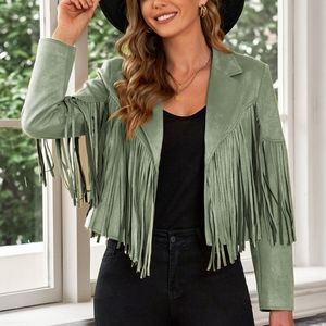 Tassel Tango Cropped Jacket - Sage